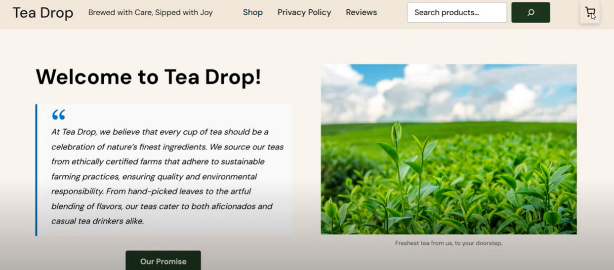 Tea Drop : WordPress E-commerce Site
